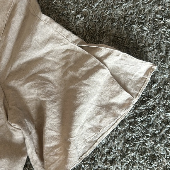 ASOS Beige Linen Blend Dress - Picture 3 of 5